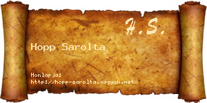 Hopp Sarolta névjegykártya